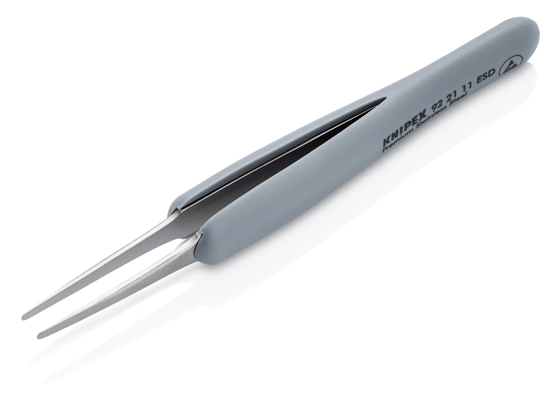 Knipex 92 21 11 ESD Premium Stainless Steel Precision Tweezers-Blunt Tips-ESD Rubber Handles - image 4