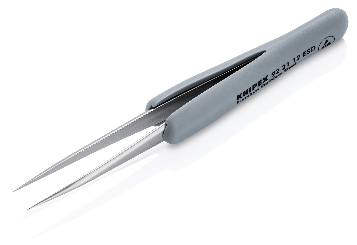 Knipex 92 21 12 ESD Premium Stainless Steel Precision Tweezers-Needle-Point Tips-ESD Rubber Handles - image 4