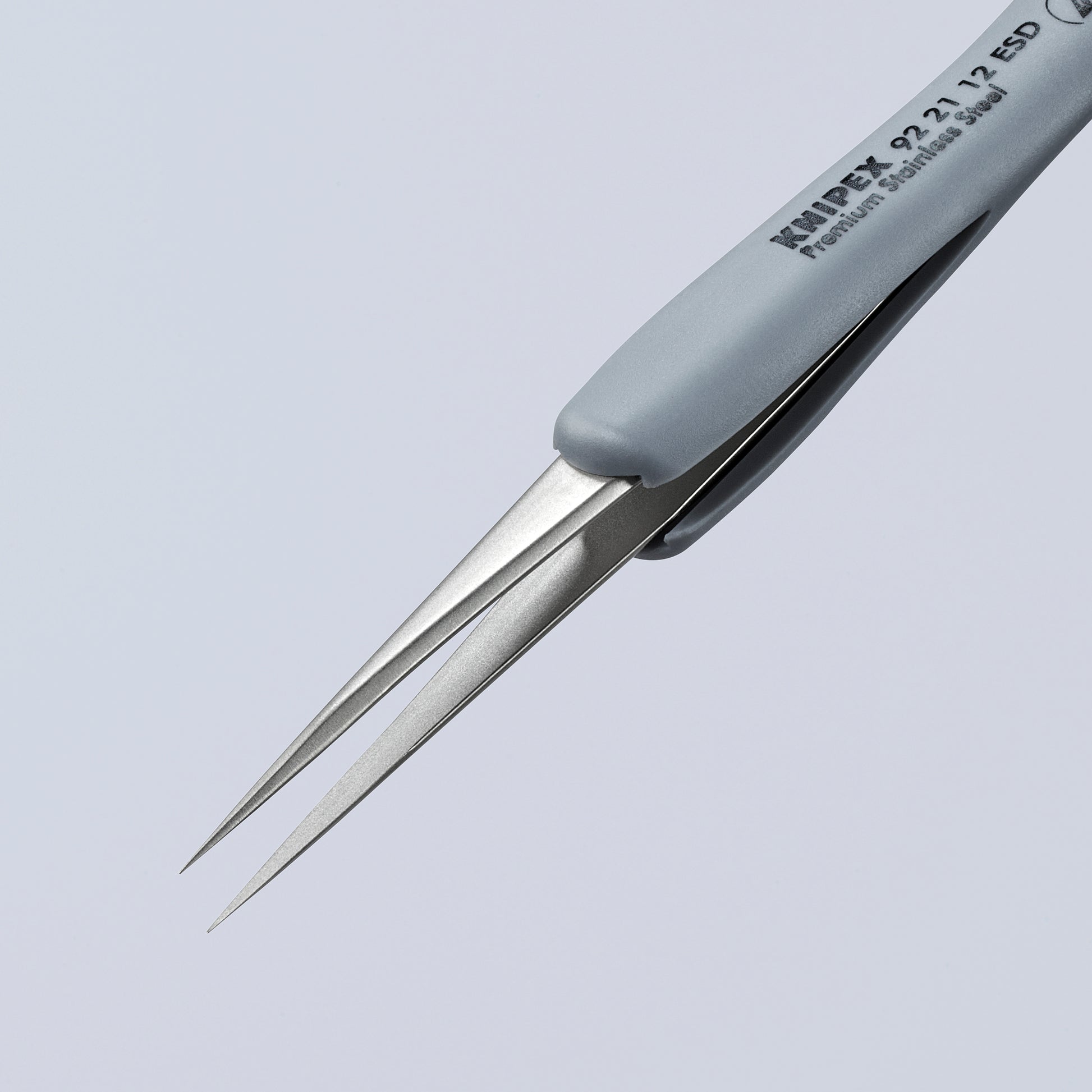 Knipex 92 21 12 ESD Premium Stainless Steel Precision Tweezers-Needle-Point Tips-ESD Rubber Handles - image 5
