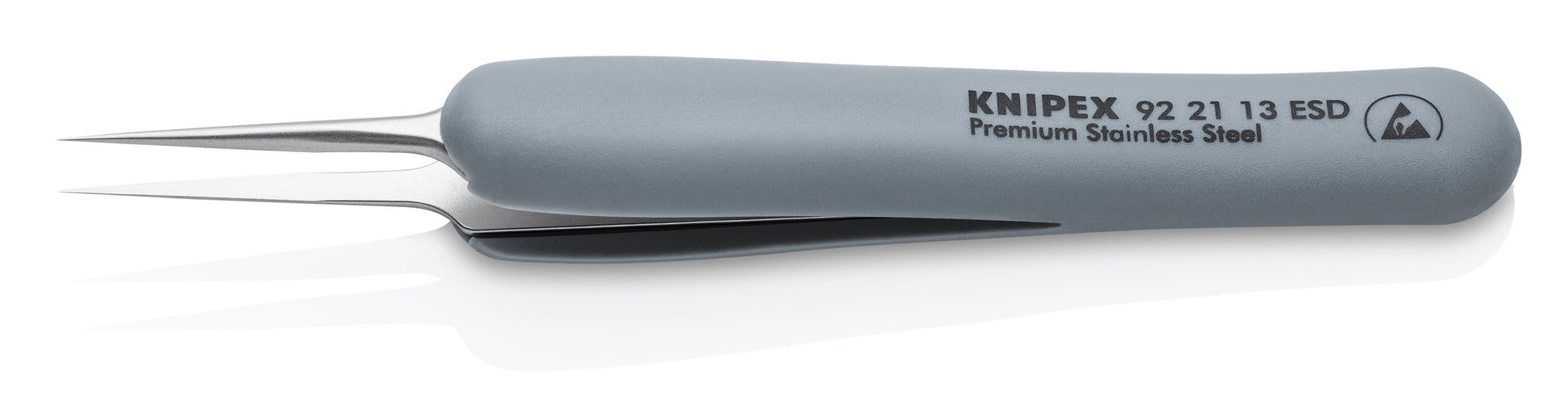 Knipex 92 21 13 ESD Premium Stainless Steel Precision Tweezers-Needle-Point Tips-ESD Rubber Handles - image 3