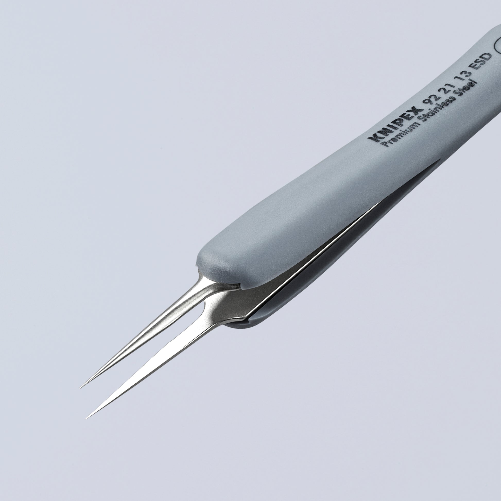 Knipex 92 21 13 ESD Premium Stainless Steel Precision Tweezers-Needle-Point Tips-ESD Rubber Handles - image 5