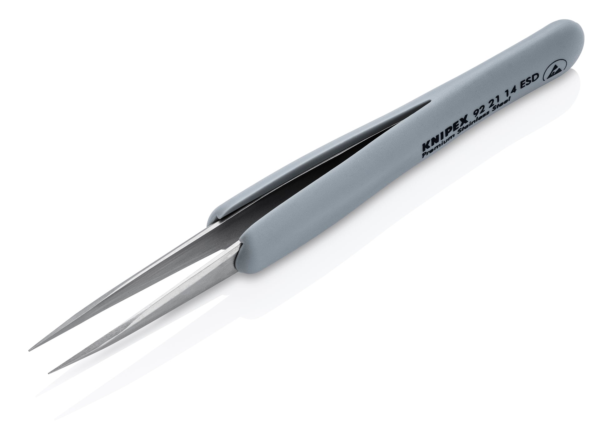 Knipex 92 21 14 ESD Premium Stainless Steel Precision Tweezers-Pointed Tips-ESD Rubber Handles - image 4