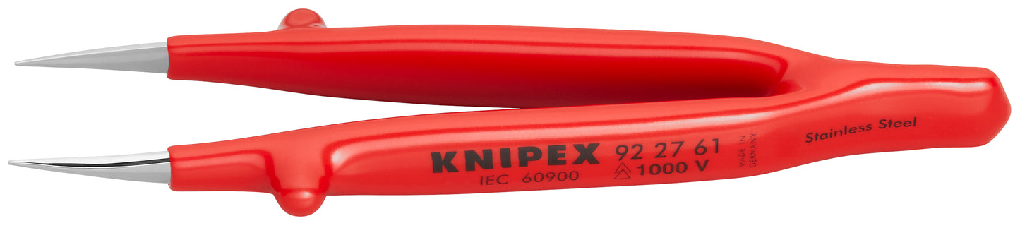 Knipex 92 27 61 Stainless Steel Gripping Tweezers-Pointed Tips-1000V Insulated - KNIPEX Tools