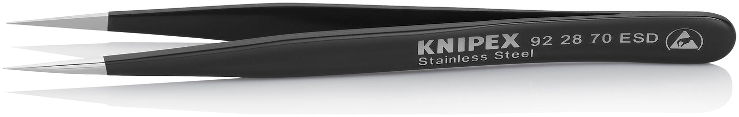 Knipex 92 28 70 ESD Stainless Steel Gripping Tweezers-Needle-Point Tips-ESD - image 2
