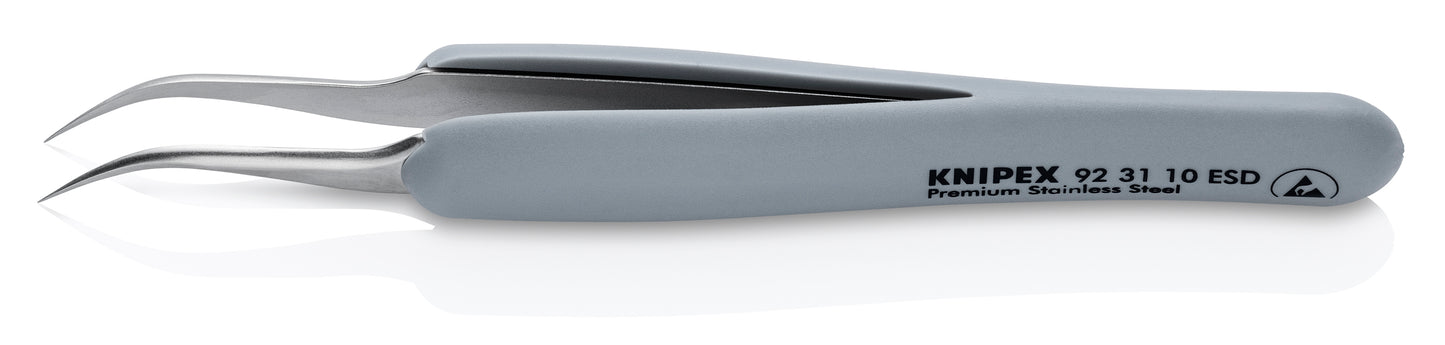 Knipex 92 31 10 ESD Premium Stainless Steel Precision Tweezers-45°Angled-Needle-Point Tips-ESD - image 2