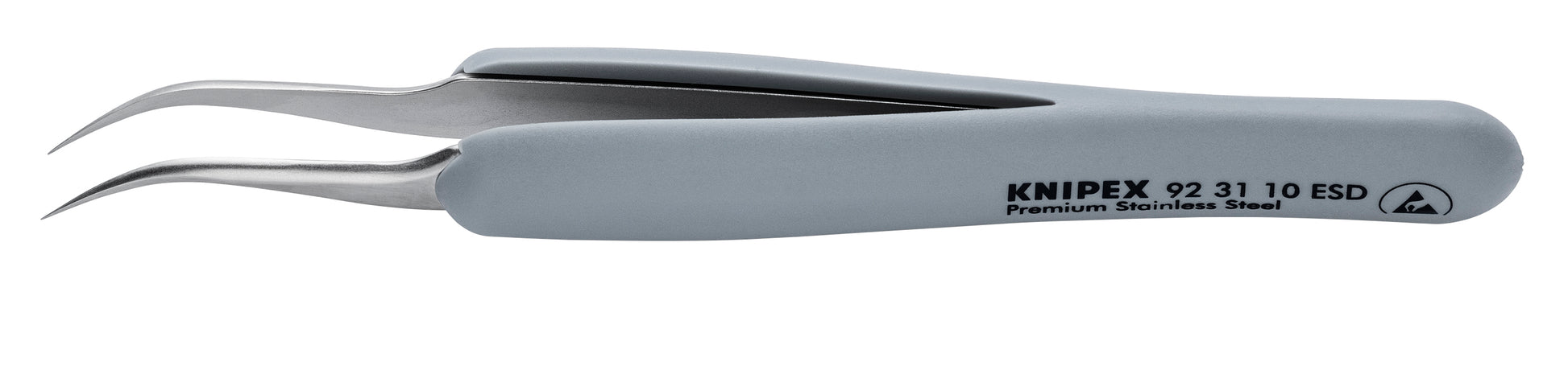 Knipex 92 31 10 ESD Premium Stainless Steel Precision Tweezers-45°Angled-Needle-Point Tips-ESD - KNIPEX Tools