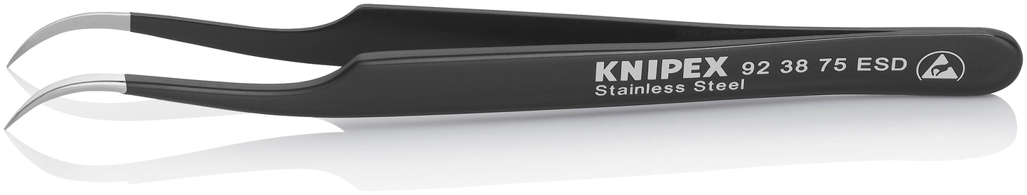 Knipex 92 38 75 ESD Stainless Steel Gripping Tweezers-Needle-Point Tips-ESD - image 2