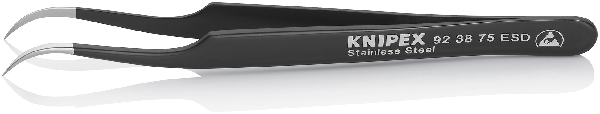 Knipex 92 38 75 ESD Stainless Steel Gripping Tweezers-Needle-Point Tips-ESD - image 2