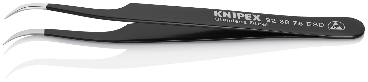 Knipex 92 38 75 ESD Stainless Steel Gripping Tweezers-Needle-Point Tips-ESD - image 3