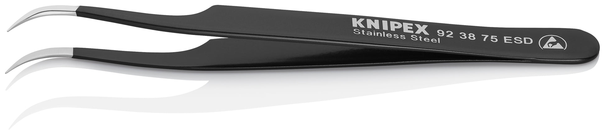 Knipex 92 38 75 ESD Stainless Steel Gripping Tweezers-Needle-Point Tips-ESD - image 3