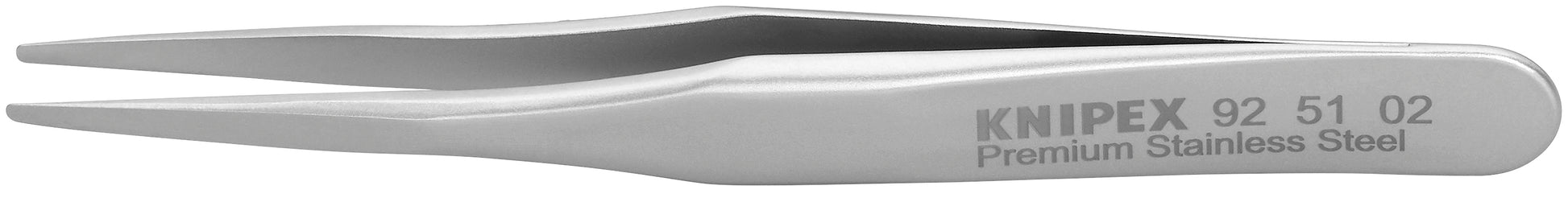 Knipex 92 51 02 Premium Stainless Steel Gripping Tweezers-Blunt Tips - KNIPEX Tools