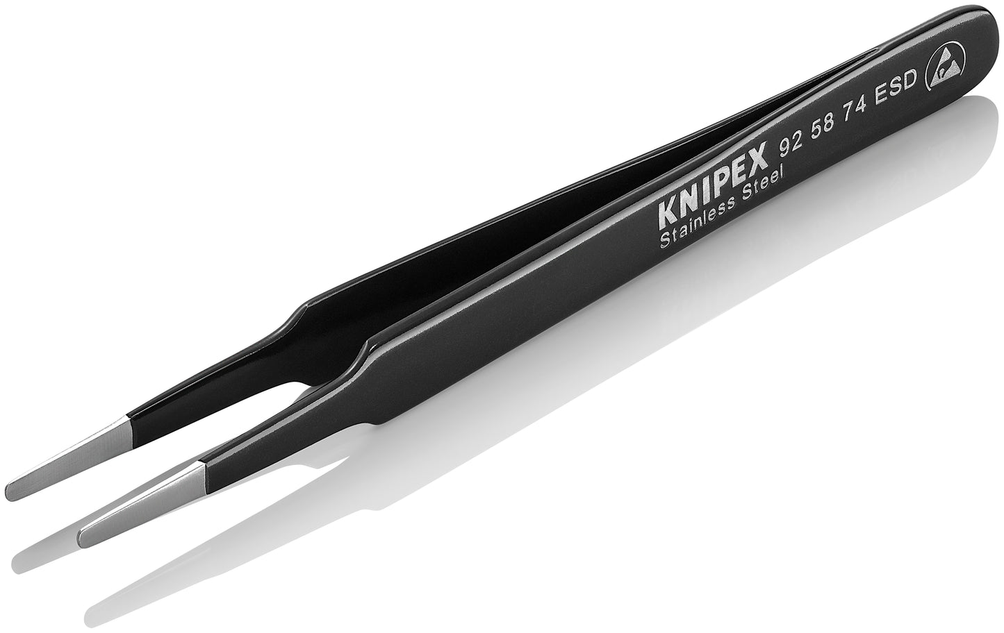 Knipex 92 58 74 ESD Stainless Steel Gripping Tweezers-Blunt Tips-ESD - image 4