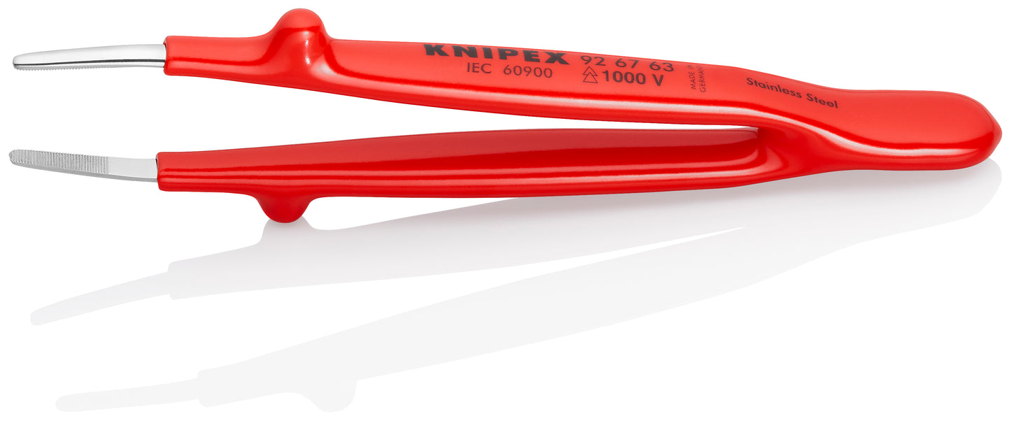 Knipex 92 67 63 Stainless Steel Gripping Tweezers Blunt Tips-1000V Insulated - image 3