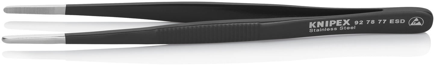 Knipex 92 78 77 ESD Stainless Steel Gripping Tweezers Blunt Tips-ESD - image 2