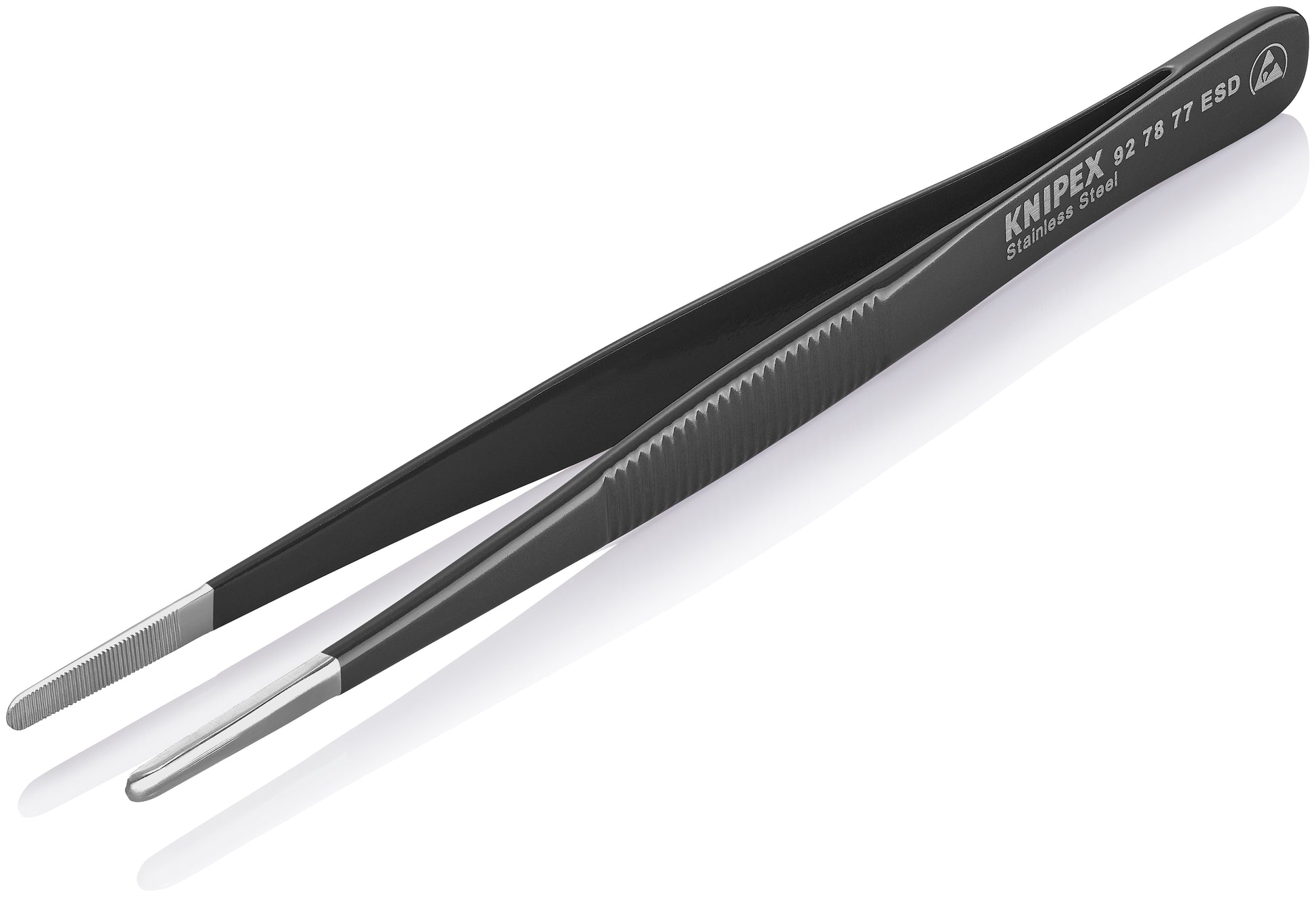 Knipex 92 78 77 ESD Stainless Steel Gripping Tweezers Blunt Tips-ESD - image 4
