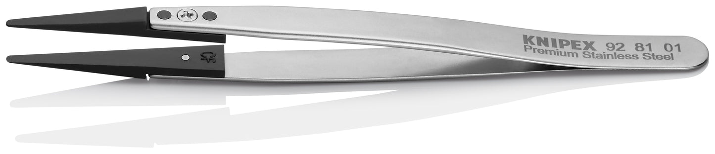 Knipex 92 81 01 Premium Stainless Steel Gripping Tweezers-Replaceable Tips - image 3
