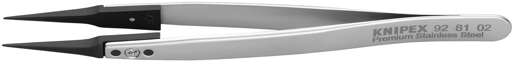Knipex 92 81 02 Premium Stainless Steel Gripping Tweezers-Pointed Tips - KNIPEX Tools