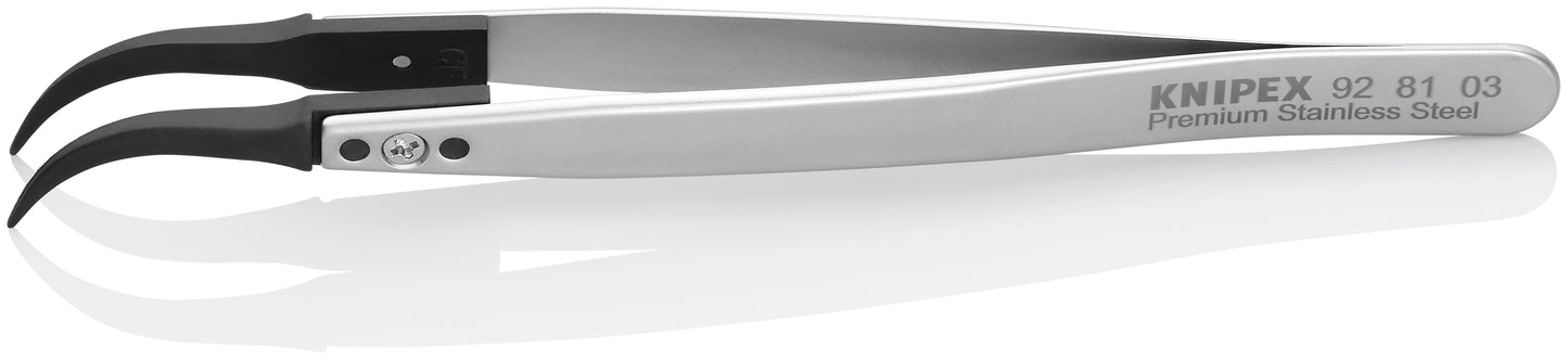 Knipex 92 81 03 Premium Stainless Steel Gripping Tweezers-60°Angled-Pointed Tips - image 2
