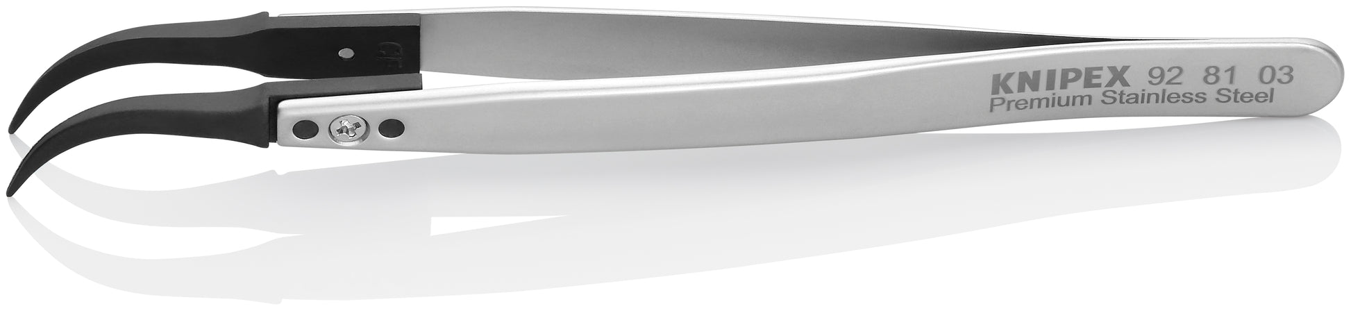 Knipex 92 81 03 Premium Stainless Steel Gripping Tweezers-60°Angled-Pointed Tips - image 2