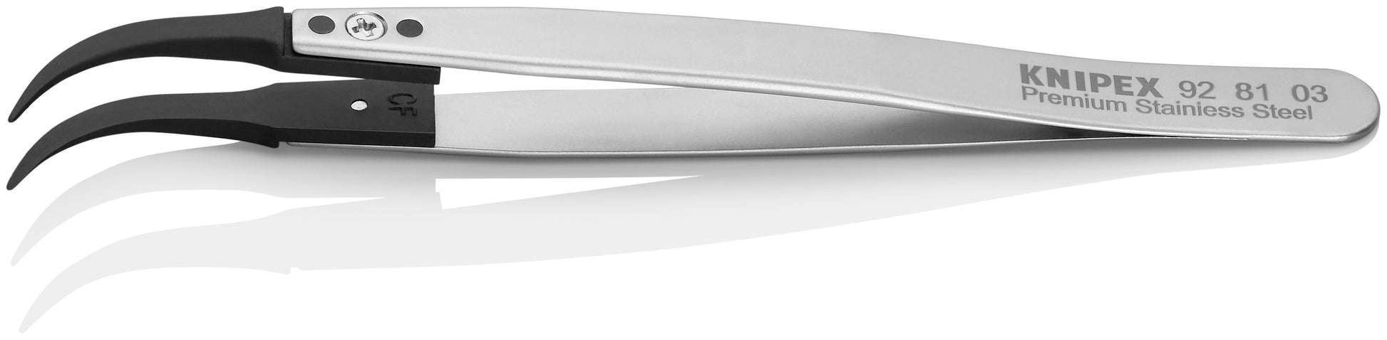 Knipex 92 81 03 Premium Stainless Steel Gripping Tweezers-60°Angled-Pointed Tips - image 3