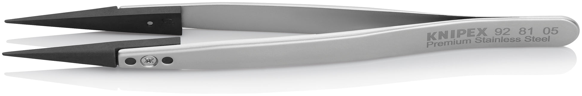 Knipex 92 81 05 Premium Stainless Steel Gripping Tweezers-Pointed Tips - image 2