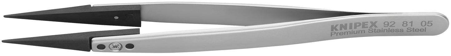 Knipex 92 81 05 Premium Stainless Steel Gripping Tweezers-Pointed Tips - KNIPEX Tools