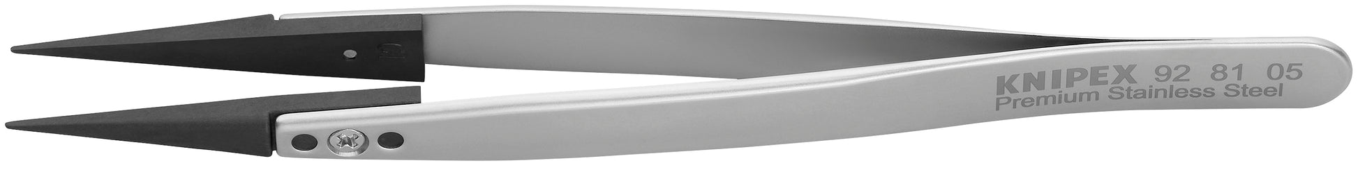Knipex 92 81 05 Premium Stainless Steel Gripping Tweezers-Pointed Tips - KNIPEX Tools