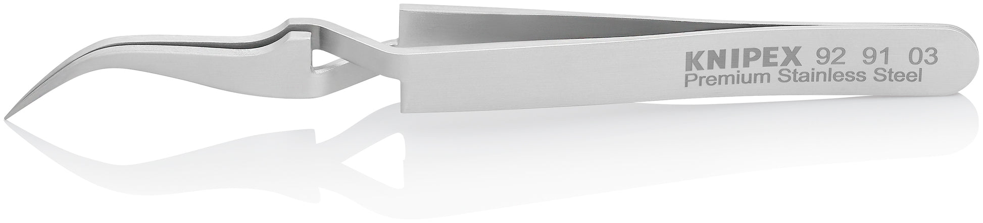 Knipex 92 91 03 Premium Stainless Steel Cross-Over Gripping Tweezers-45°Angled-Needle-Point Tips - image 2