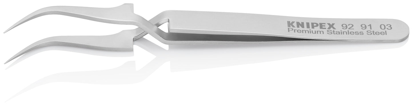 Knipex 92 91 03 Premium Stainless Steel Cross-Over Gripping Tweezers-45°Angled-Needle-Point Tips - image 3