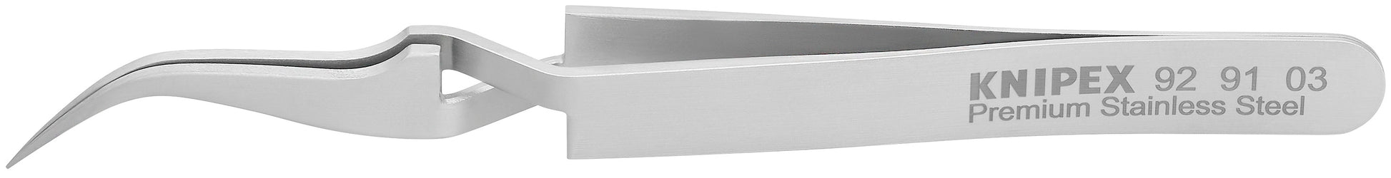 Knipex 92 91 03 Premium Stainless Steel Cross-Over Gripping Tweezers-45°Angled-Needle-Point Tips - KNIPEX Tools