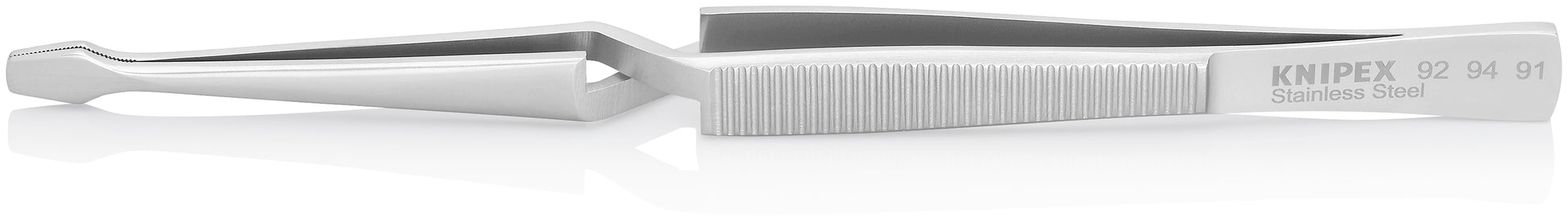 Knipex 92 94 91 Stainless Steel Gripping Cross-Over Tweezers-Blunt Tips - image 2