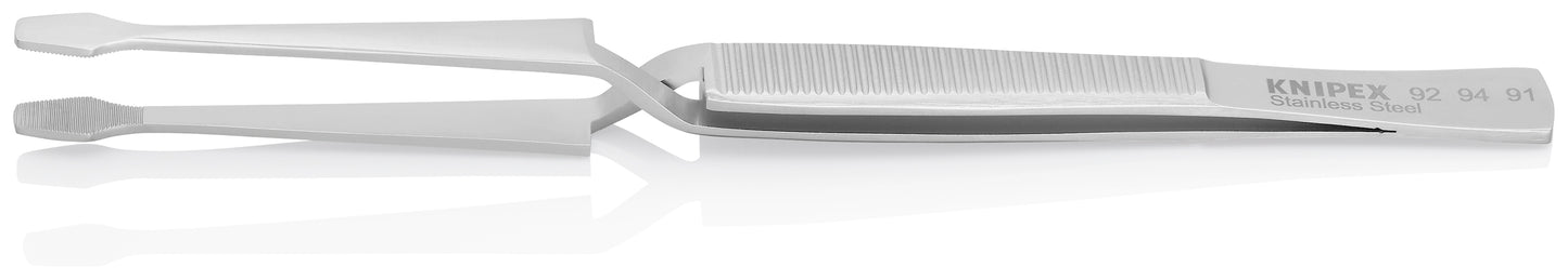 Knipex 92 94 91 Stainless Steel Gripping Cross-Over Tweezers-Blunt Tips - image 3