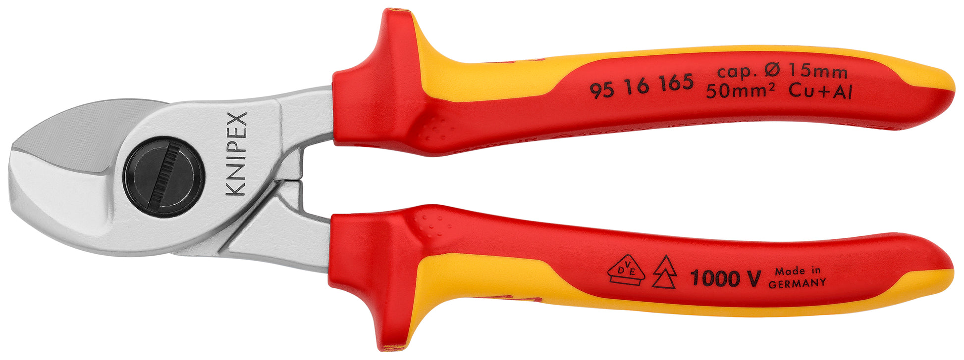 Knipex 95 16 165 Cable Shears-1000V Insulated - KNIPEX Tools