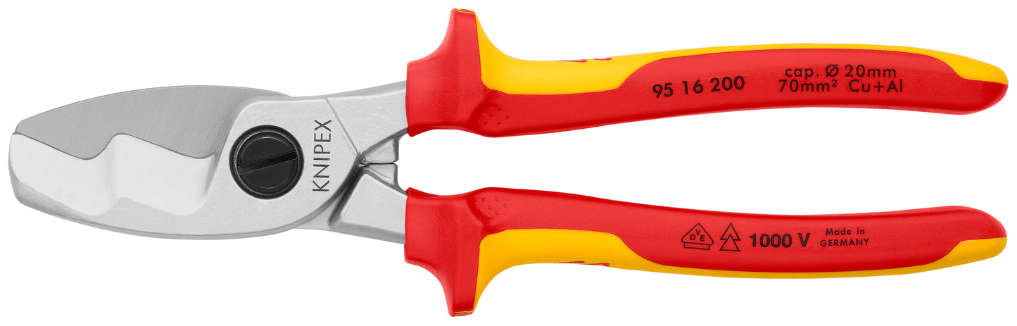 Knipex 95 16 200 Cable Shears-1000V Insulated - KNIPEX Tools