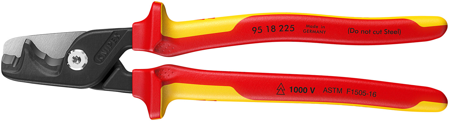 Knipex 95 18 225 US StepCut® XL Cable Shears-1000V Insulated - KNIPEX Tools
