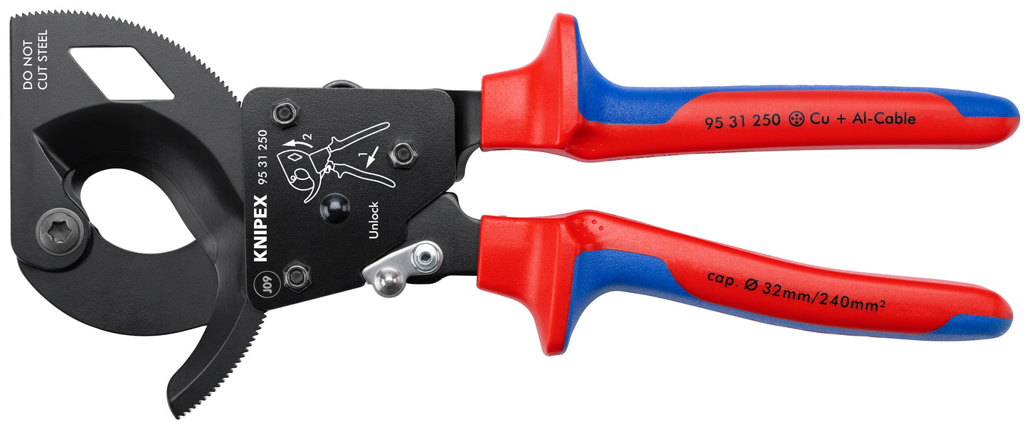 Knipex 95 31 250 SBA Ratcheting Cable Cutters - KNIPEX Tools