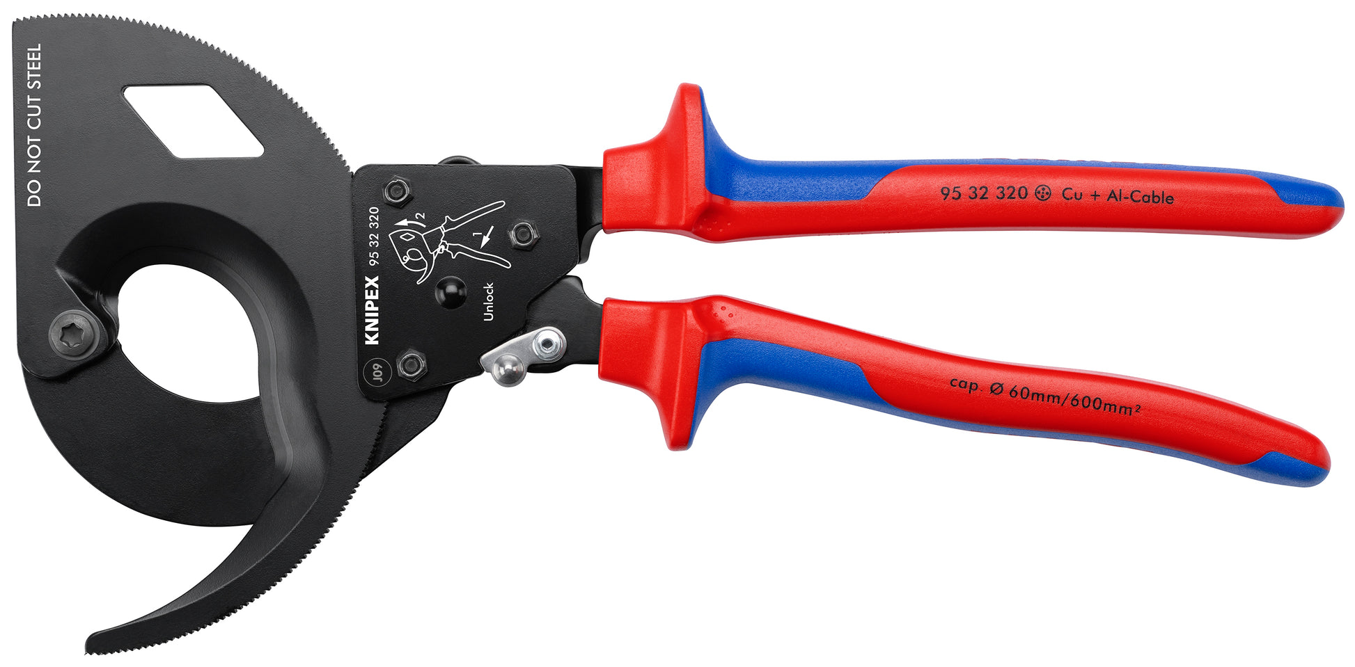 Knipex 95 32 320 3 Stage Drive Ratcheting Cable Cutter - KNIPEX Tools