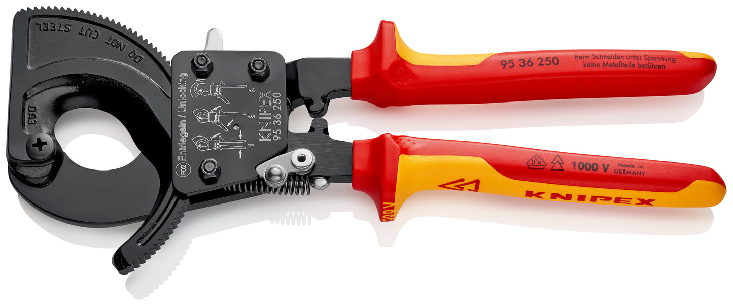 Knipex 95 36 250 SBA Ratcheting Cable Cutters-1000V Insulated - image 2