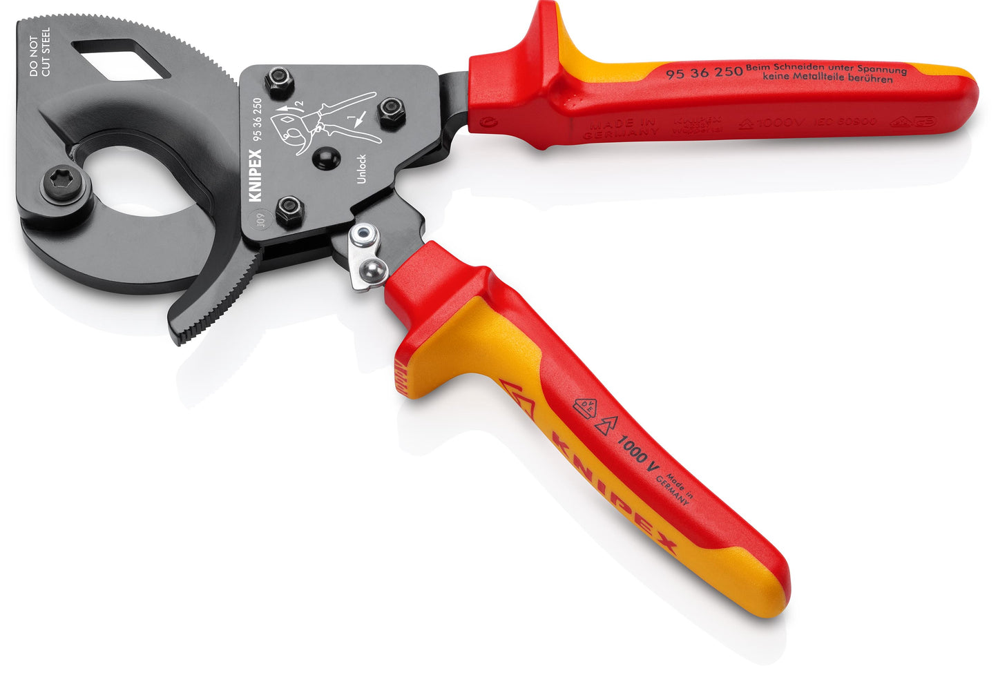 Knipex 95 36 250 SBA Ratcheting Cable Cutters-1000V Insulated - image 3