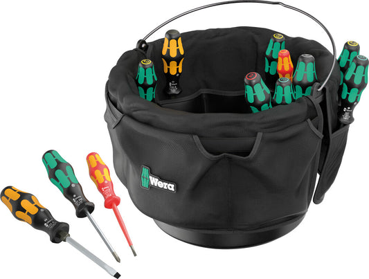Wera 05105100001 9559 TOOL BUCKET ORGANIZER SCREWDRIVER SET 1, 13 PIECES