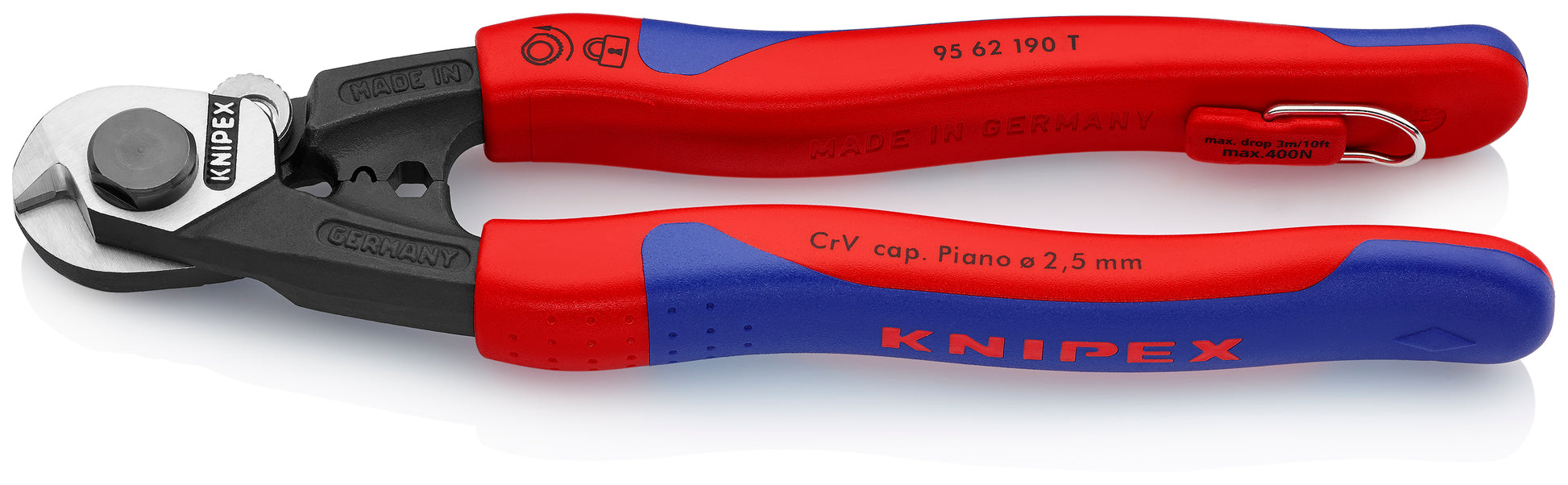 Knipex 95 62 190 T BKA Wire Rope Shears-Tethered Attachment - image 2