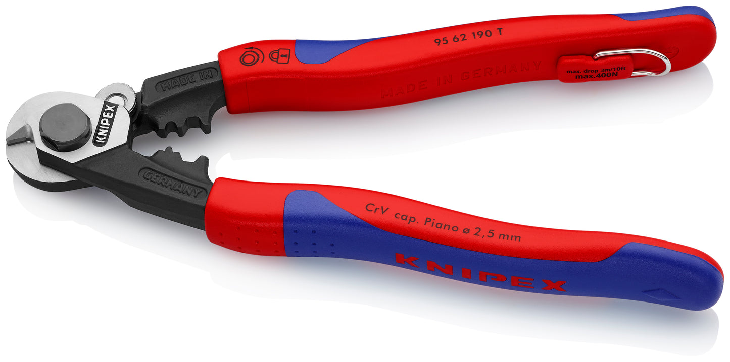 Knipex 95 62 190 T BKA Wire Rope Shears-Tethered Attachment - image 3