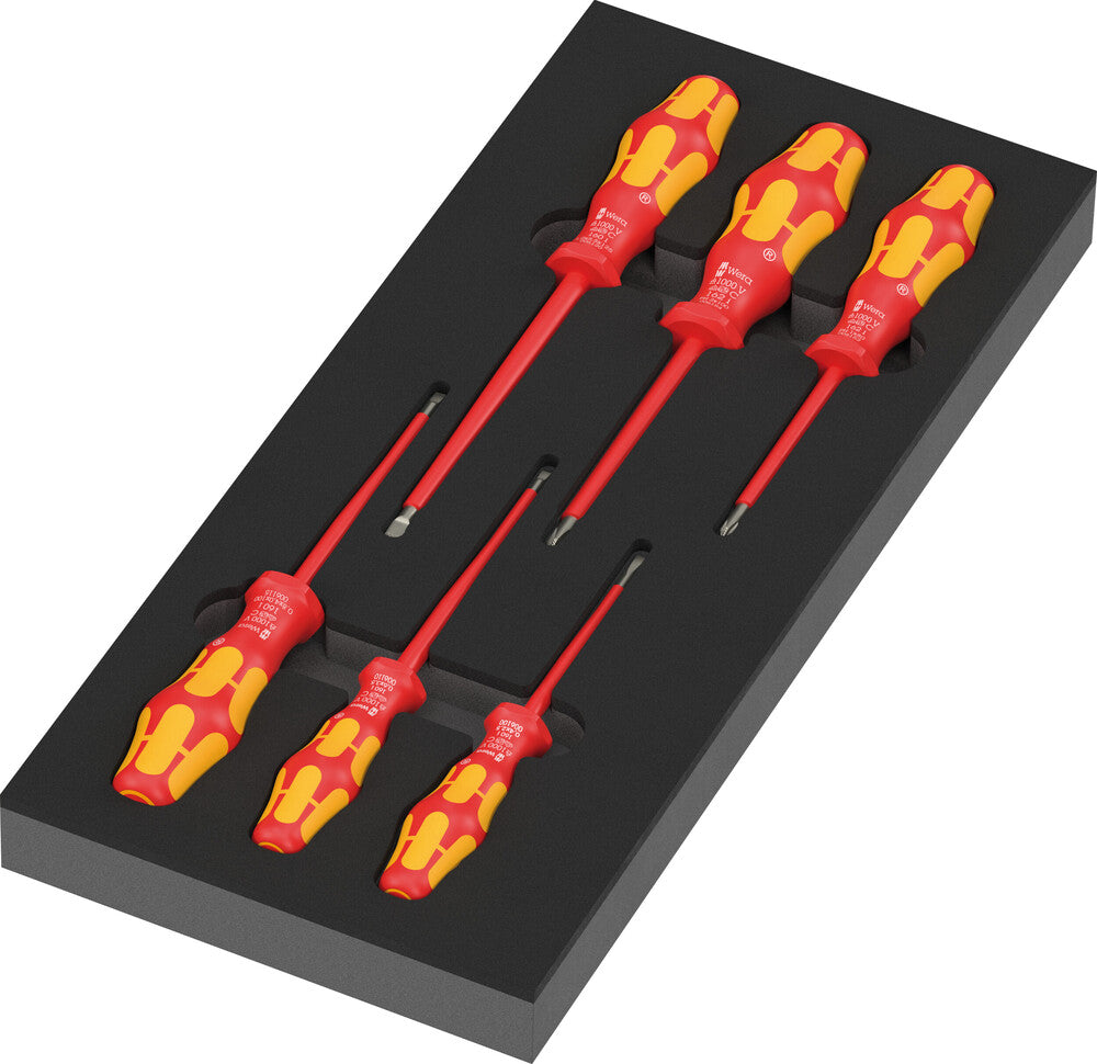 Wera 05150133001 97110 FOAM INSERT KRAFTFORM SERIES 100 VDE SCREWDRIVER SET 1, 7 PIECES