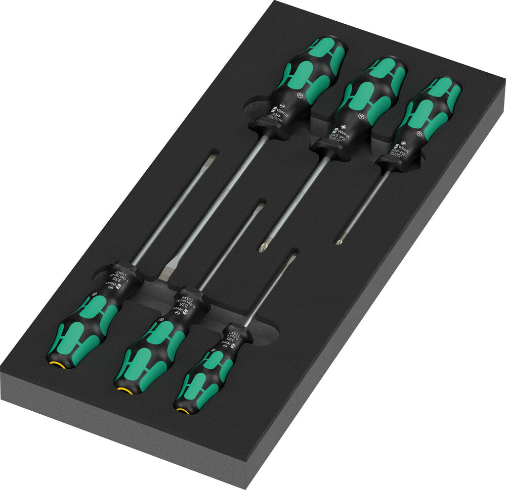 Wera 05150128001 9718 FOAM INSERT KRAFTFORM SERIES 300 SCREWDRIVER SET 2, 7 PIECES
