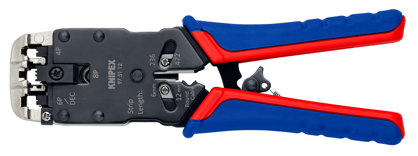 Knipex 97 51 12 Crimping Pliers- For 4, 6 and 8 Pole Western Plug Type - KNIPEX Tools