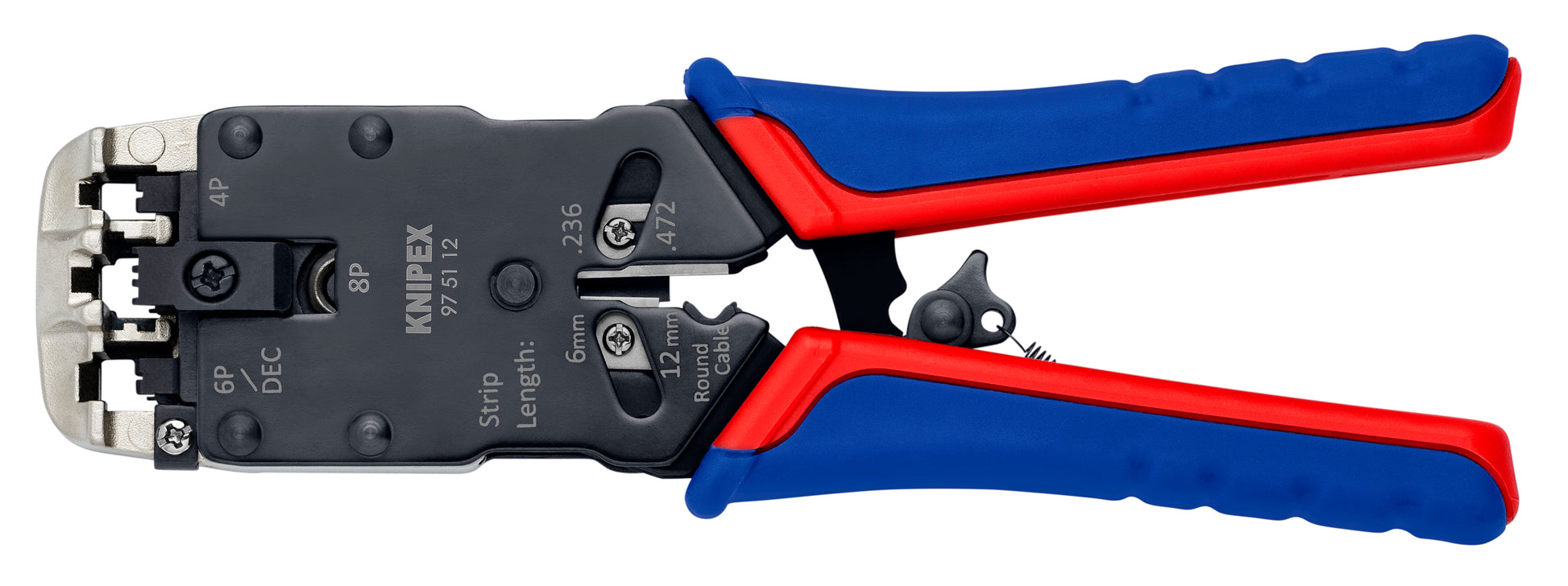 Knipex 97 51 12 Crimping Pliers- For 4, 6 and 8 Pole Western Plug Type - KNIPEX Tools