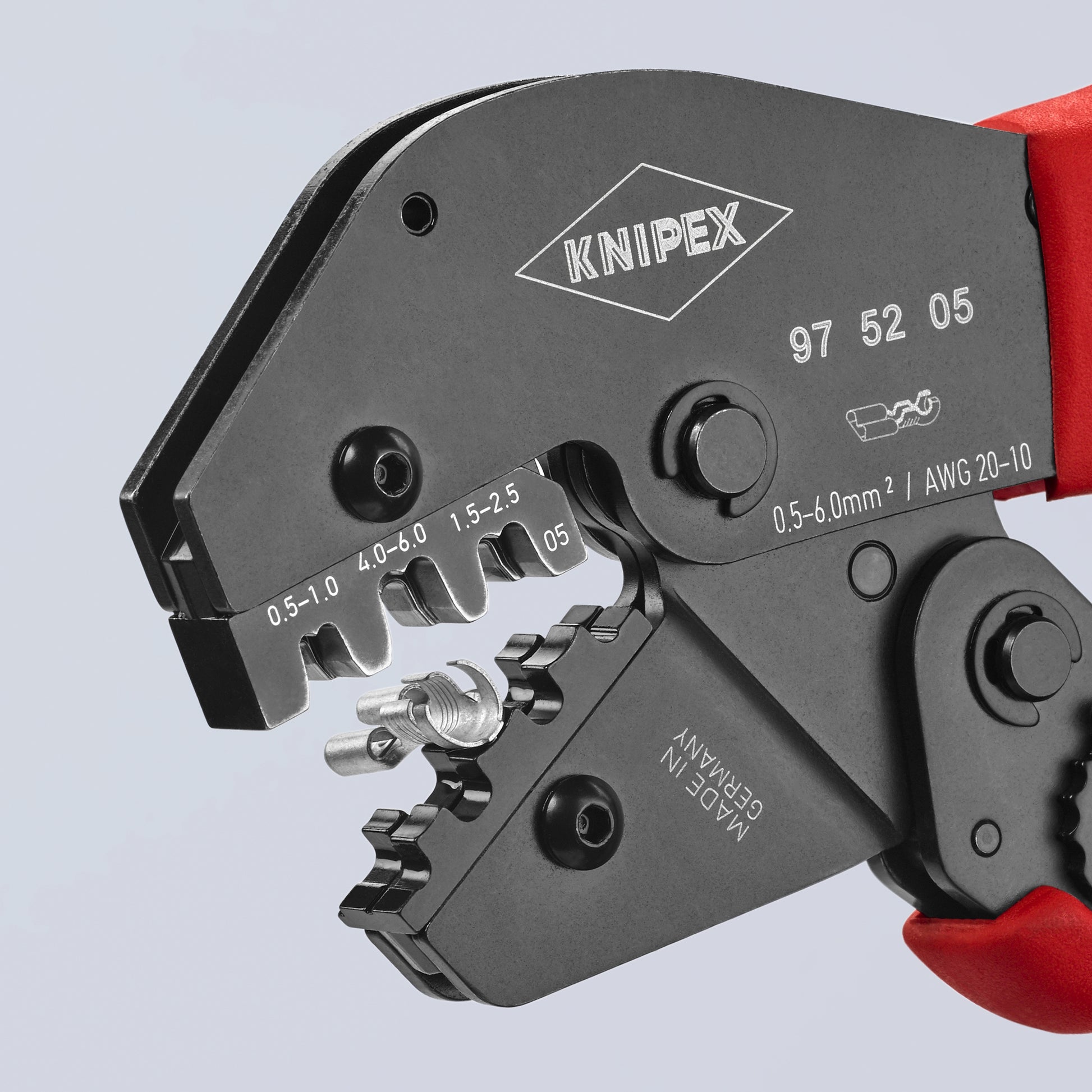 Knipex 97 52 05 Crimping Pliers For Non-Insulated Open Plug-Type Connectors (Plug Width 4.8 and 6.3 mm) - image 6