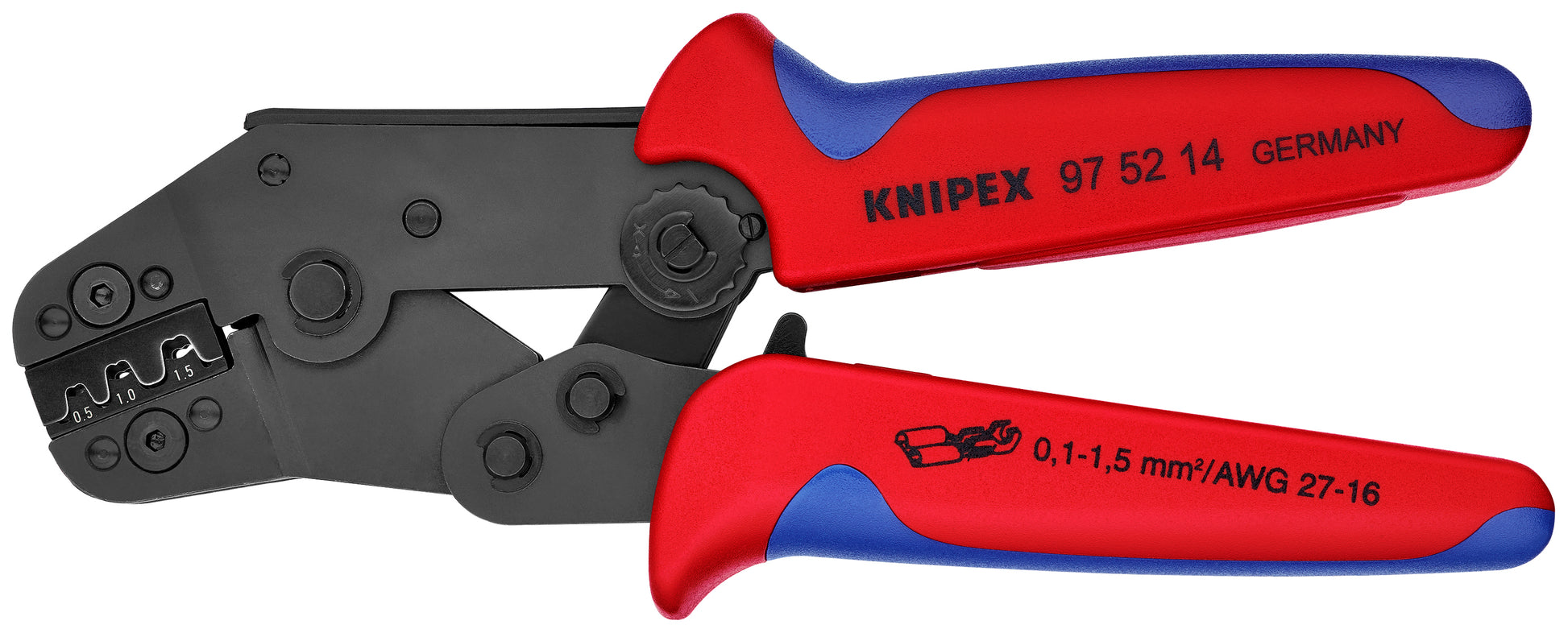 Knipex 97 52 14 Crimping Pliers For Non-Insulated Open Plug-Type Connectors (Plug Width 2.8 and 4.8 mm) - KNIPEX Tools