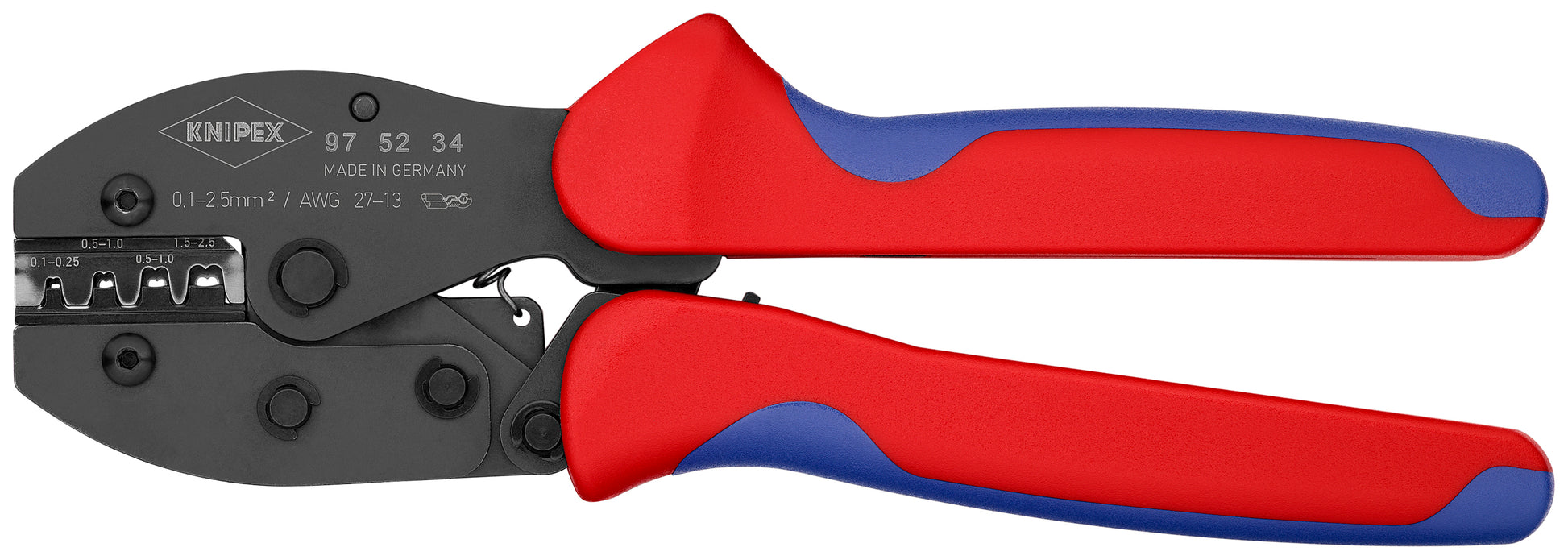 Knipex 97 52 34 Crimping Pliers For Non-Insulated Open Plug-Type Connectors (Plug Width 2.8 and 4.8 mm) - KNIPEX Tools