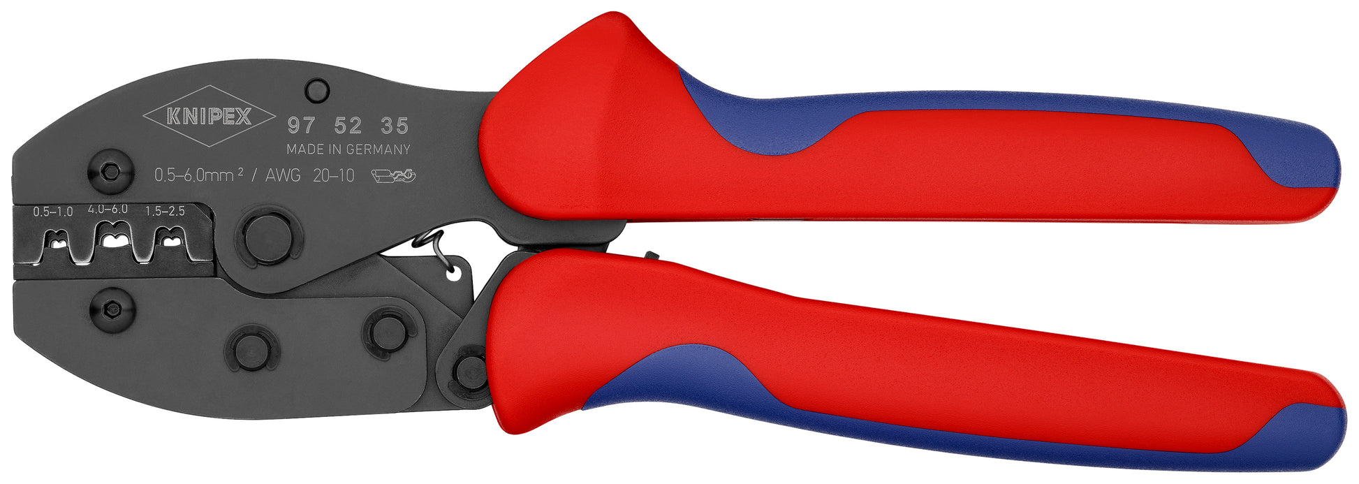 Knipex 97 52 35 Crimping Pliers For Non-Insulated Open Plug-Type Connectors (Plug Width 4.8 and 6.3 mm) - KNIPEX Tools